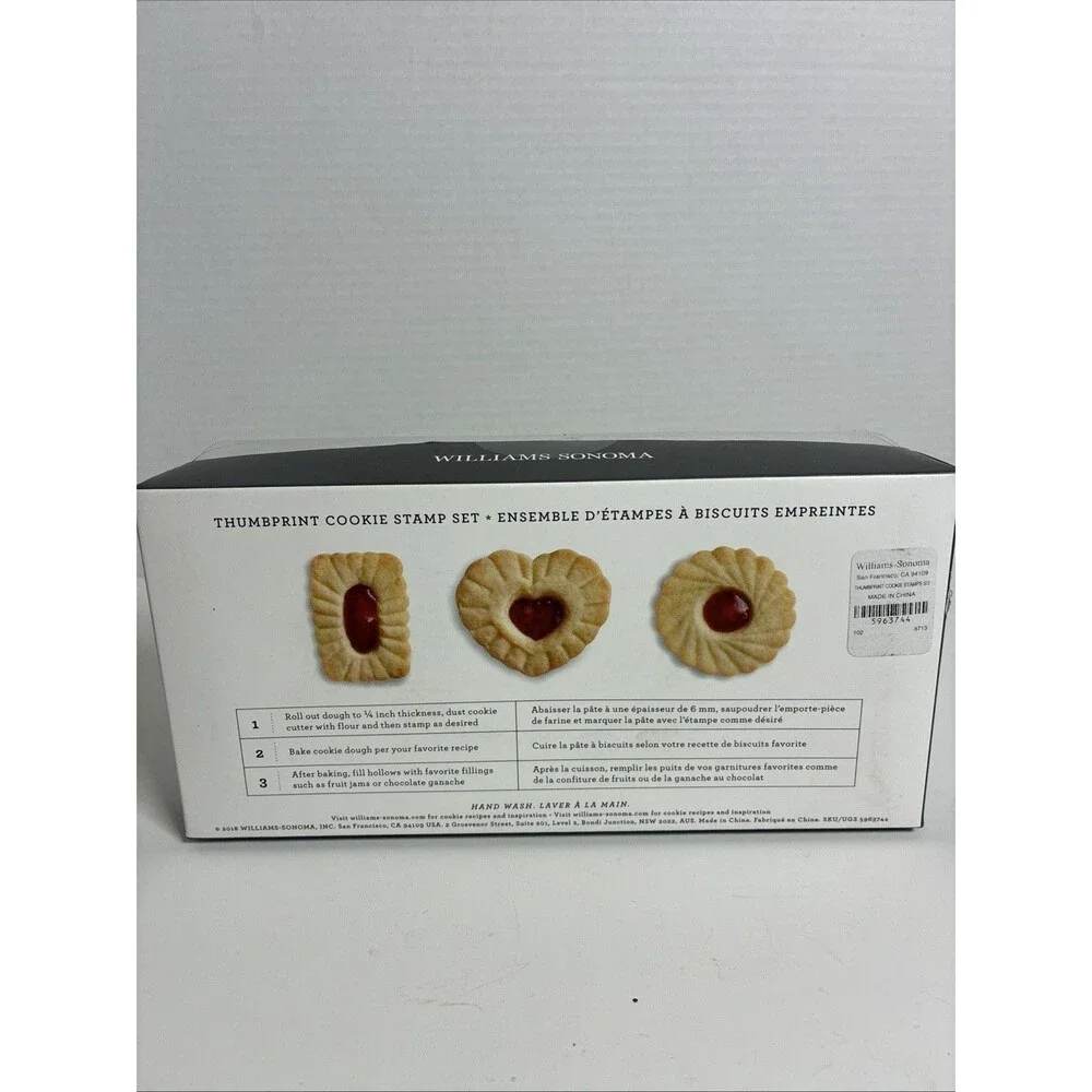 Williams Sonoma ~Thumbprint Cookie Stamps ~ Set/3 ~ Valentines Day ~ Easter~ New